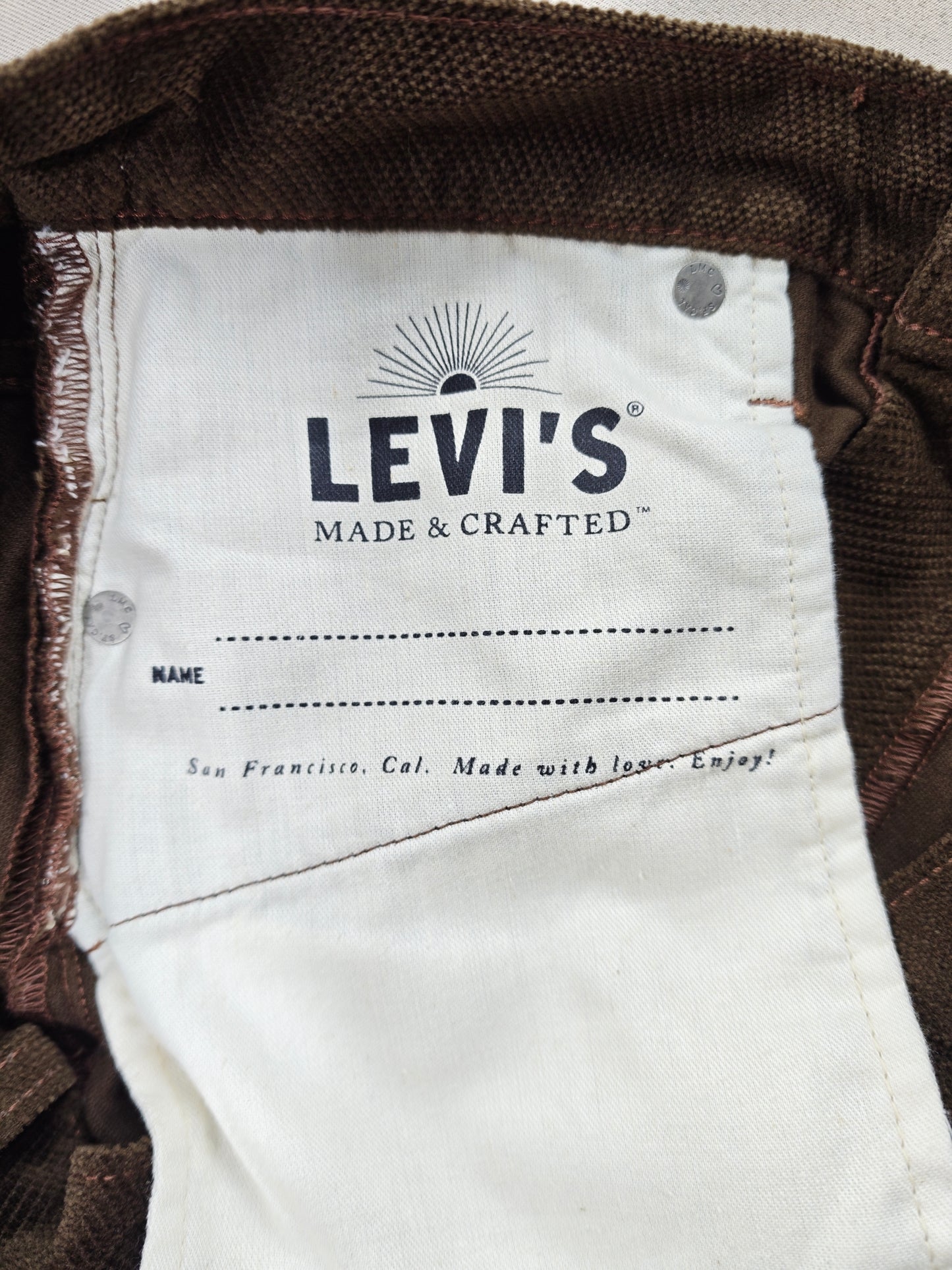 Levi's made crafted kadife 31 BEDEN