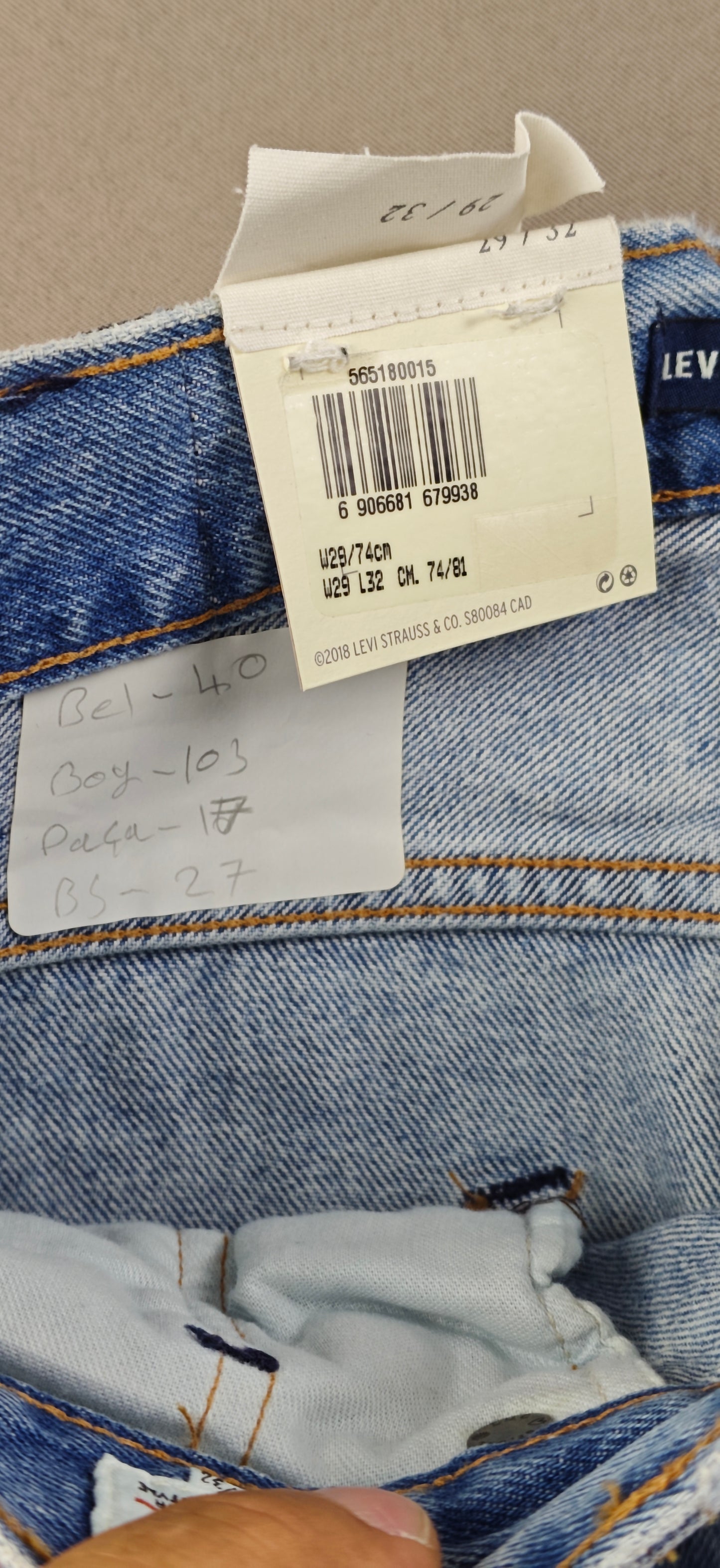 Levi's buz mavisi kot pantolon