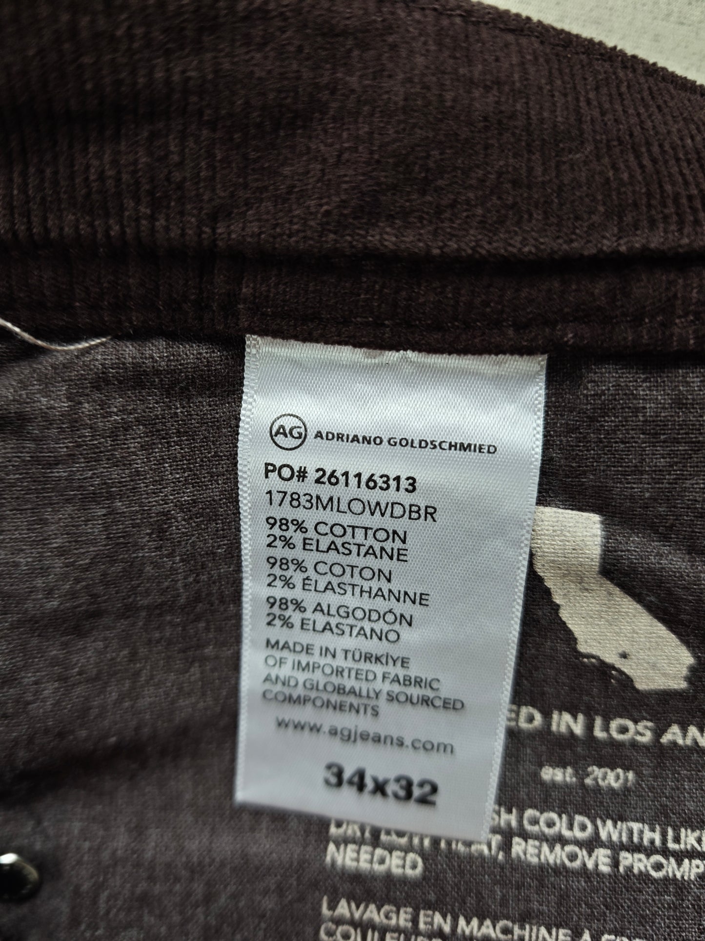Andriano Goldschmıed jeans kadife 34 BEDEN