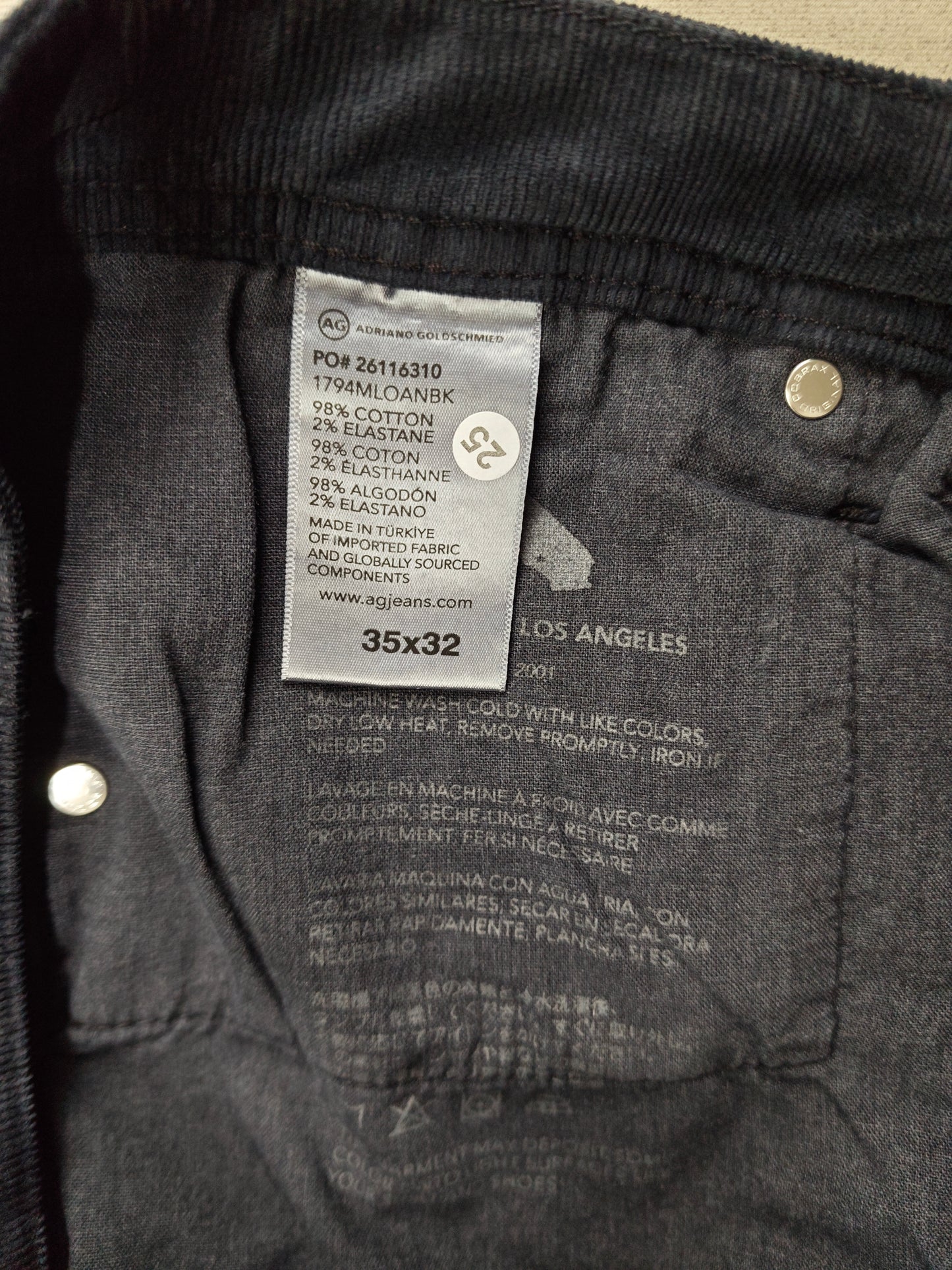 Andriano Goldschmıed jeans kadife 34 BEDEN