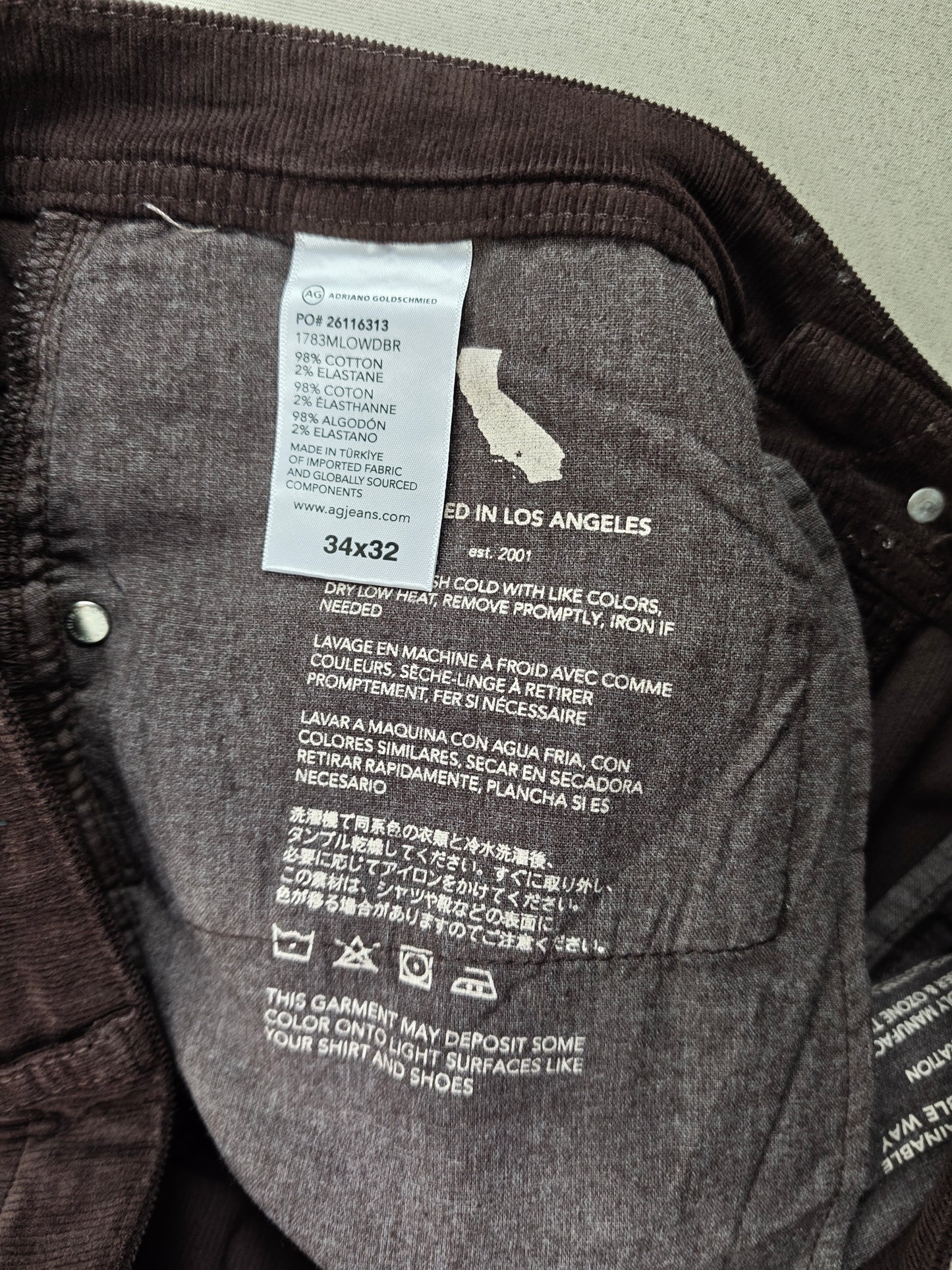 Andriano Goldschmıed jeans kadife 34 BEDEN