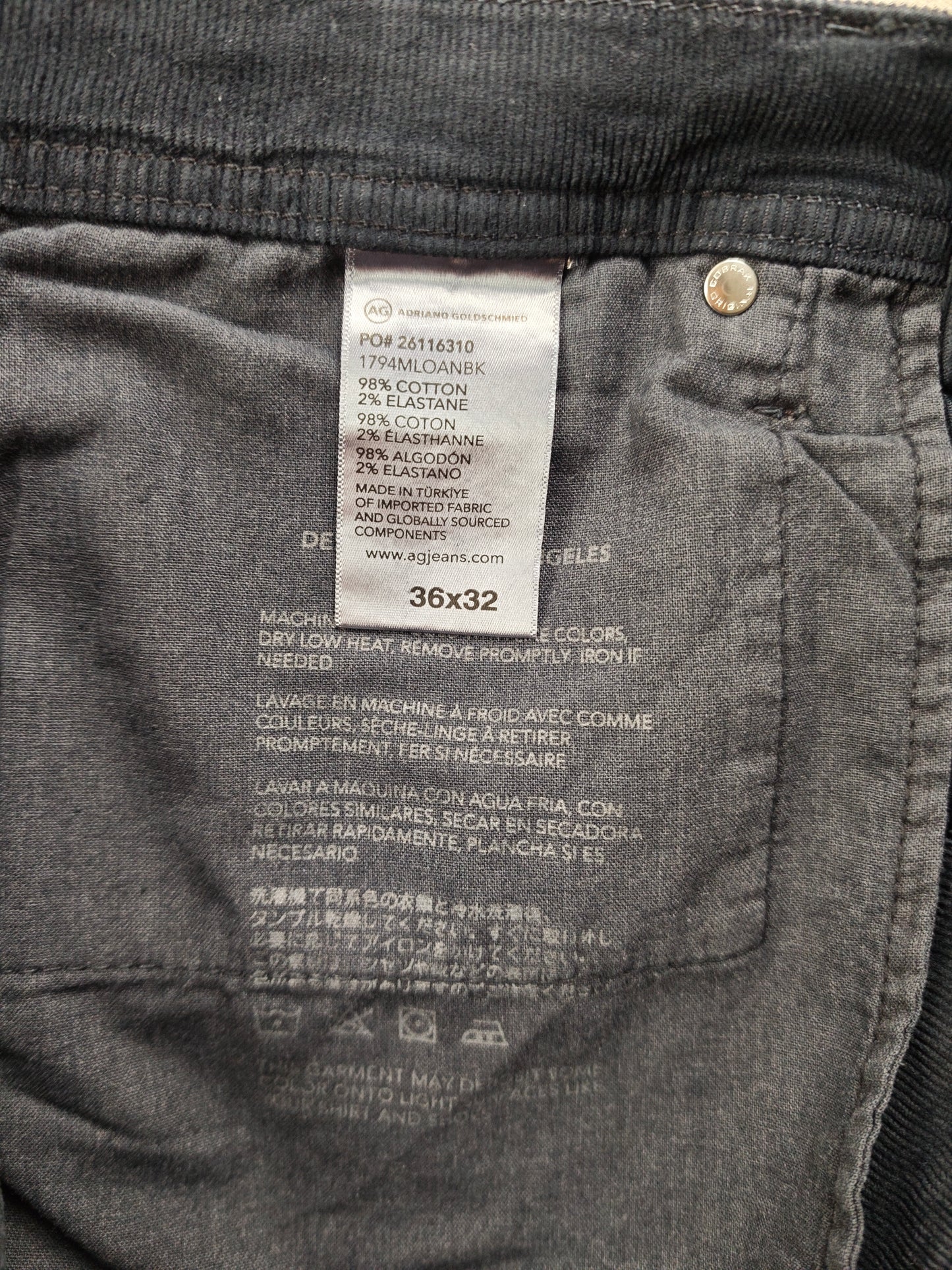 Andriano Goldschmıed jeans kadife 36 BEDEN