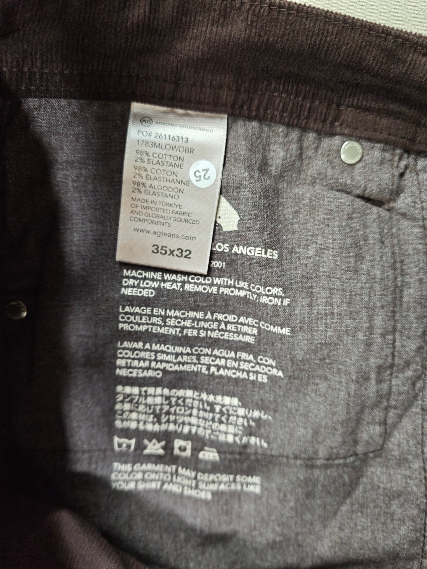 Andriano Goldschmıed jeans kadife 34 BEDEN